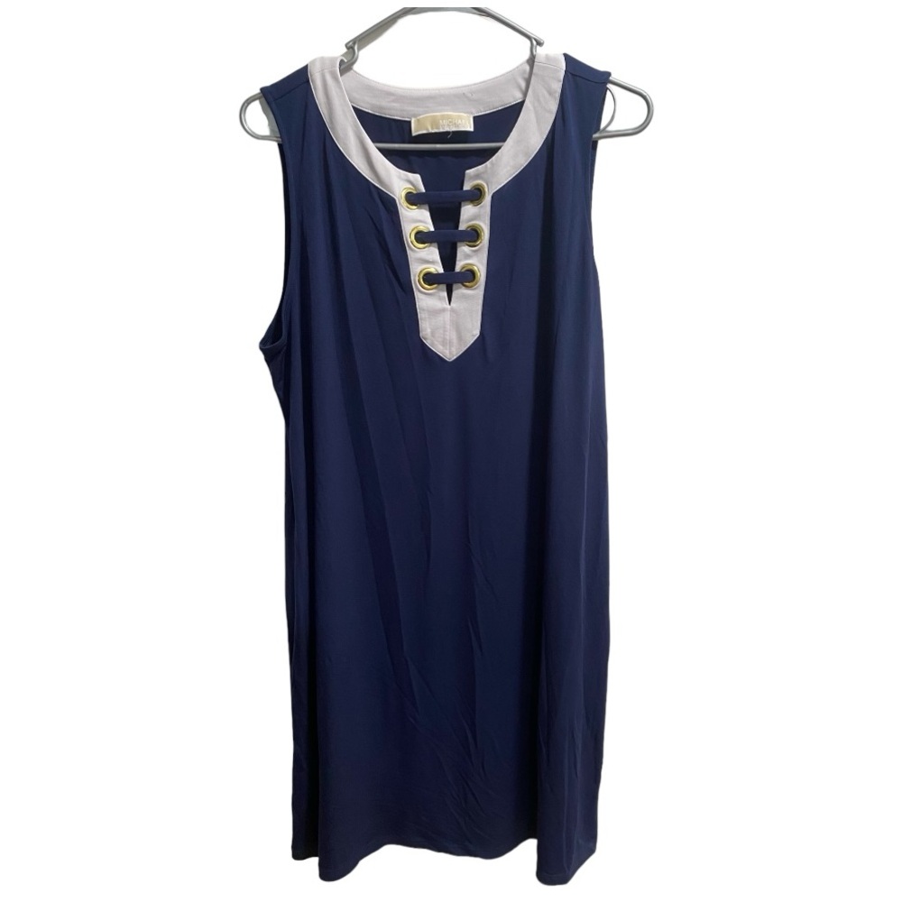 Michael Kors Navy/White Sleeveless‎ Dress Size see measurements